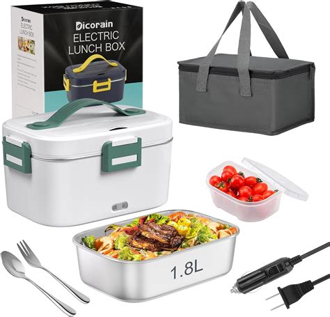 Dicorain Electric Lunch Box, 80w 1.8L Heated Lunch Box for 